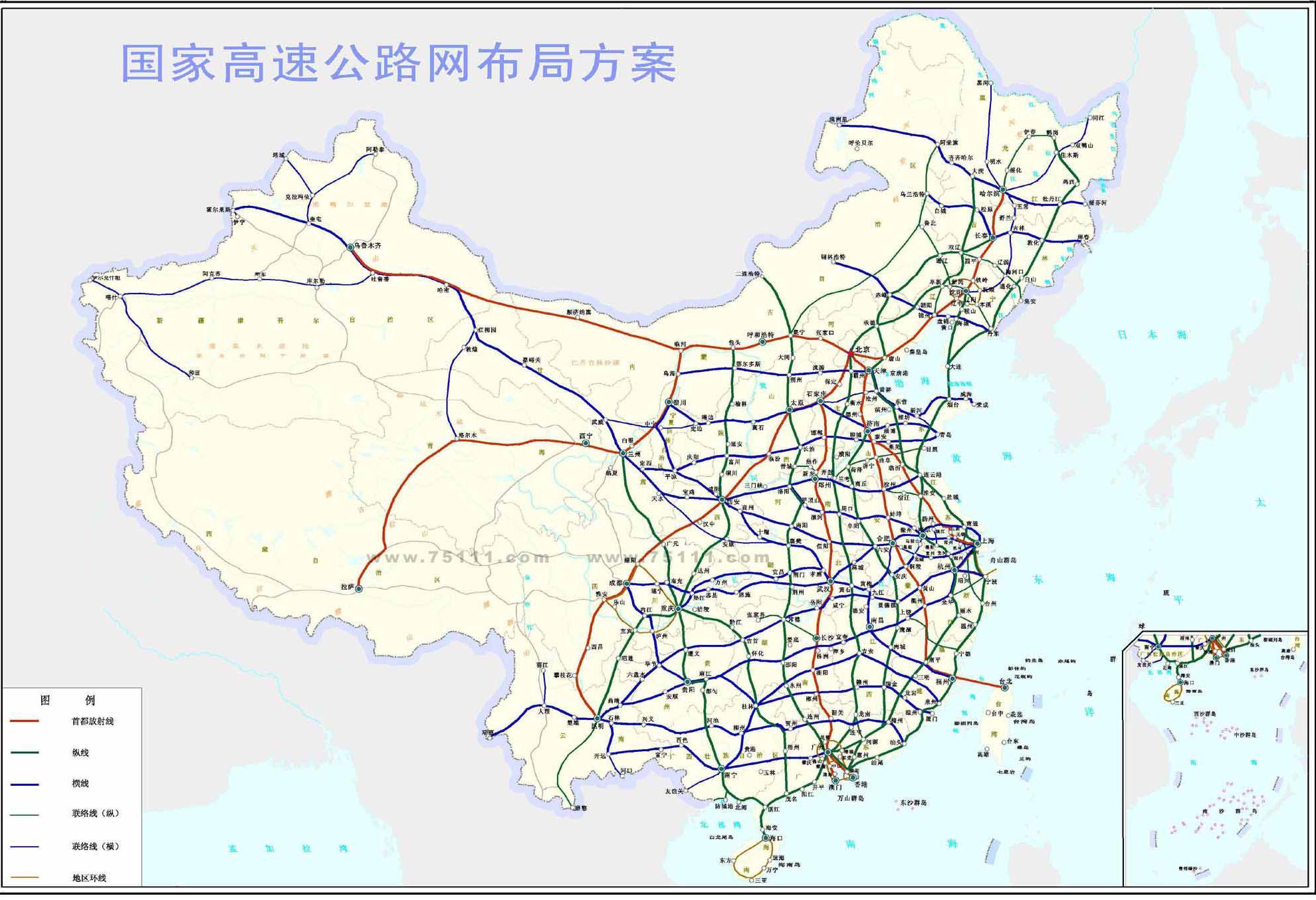 最新中國高速公路地圖