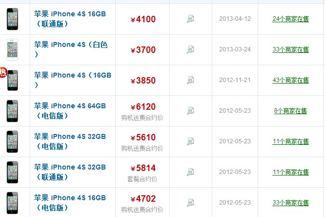 iPhone 4S最新報(bào)價(jià)